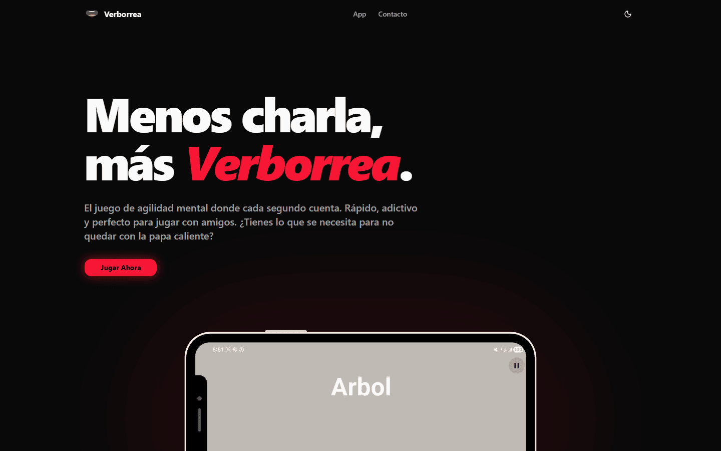 Verborrea — sitio web en producción